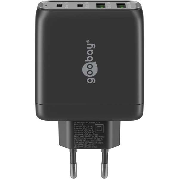 68 W USB-C PD GaN -moniporttipikalaturi, musta