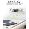 68 W USB-C PD GaN -moniporttipikalaturi, musta
