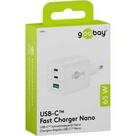 65 W USB-C PD GaN -moniporttipikalaturi Nano, valkoinen
