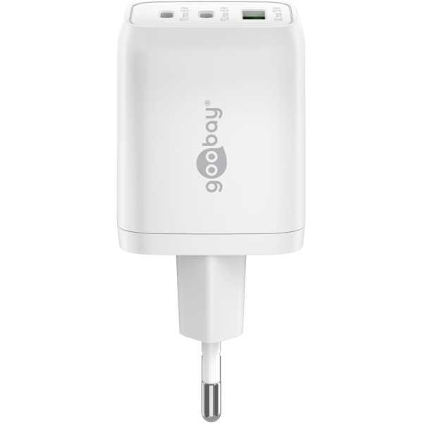 65 W USB-C PD GaN -moniporttipikalaturi Nano, valkoinen