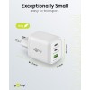 65 W USB-C PD GaN -moniporttipikalaturi Nano, valkoinen