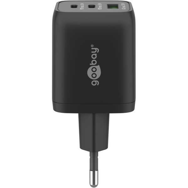 65 W USB-C PD GaN -moniporttipikalaturi Nano, musta