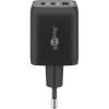 65 W USB-C PD GaN -moniporttipikalaturi Nano, musta