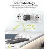 65 W USB-C PD GaN -moniporttipikalaturi Nano, musta