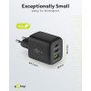 65 W USB-C PD GaN -moniporttipikalaturi Nano, musta