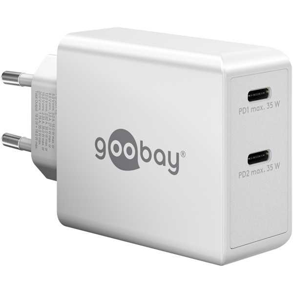 36 W USB-C PD -kaksoispikalaturi, valkoinen