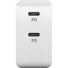 36 W USB-C PD -kaksoispikalaturi, valkoinen