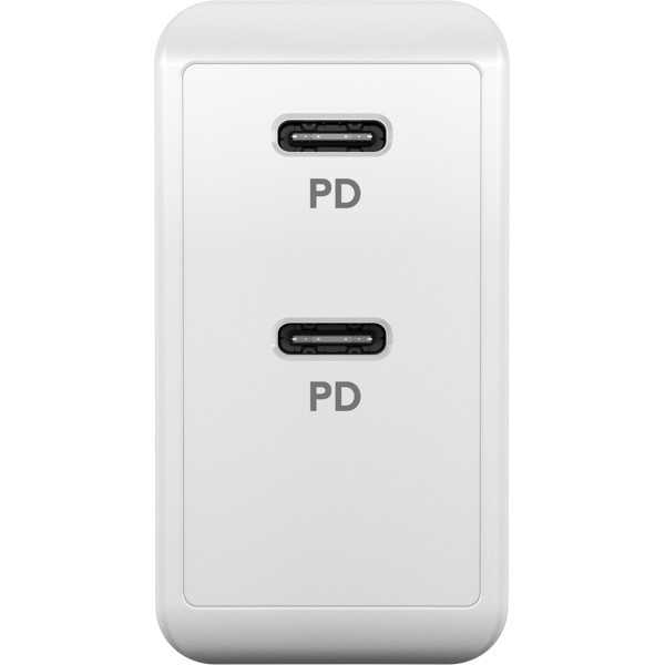 36 W USB-C PD -kaksoispikalaturi, valkoinen