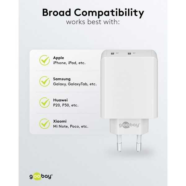 36 W USB-C PD -kaksoispikalaturi, valkoinen