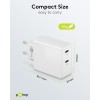 36 W USB-C PD -kaksoispikalaturi, valkoinen