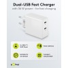 36 W USB-C PD -kaksoispikalaturi, valkoinen