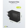 36 W USB-C PD -kaksoispikalaturi, musta