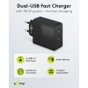 36 W USB-C PD -kaksoispikalaturi, musta