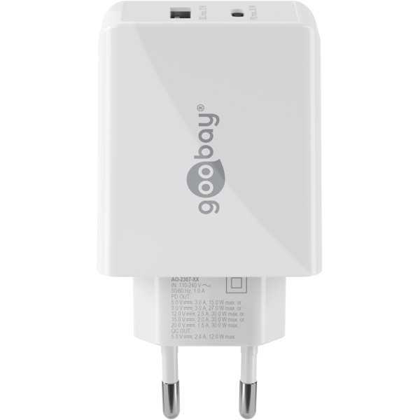 30 W USB-C PD -kaksoispikalaturi, valkoinen