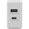 30 W USB-C PD -kaksoispikalaturi, valkoinen
