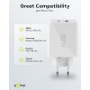 30 W USB-C PD -kaksoispikalaturi, valkoinen