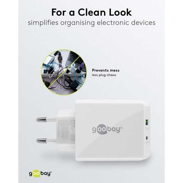 30 W USB-C PD -kaksoispikalaturi, valkoinen