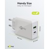 30 W USB-C PD -kaksoispikalaturi, valkoinen