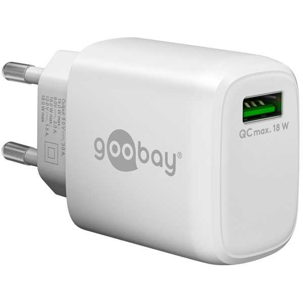 18 W USB-A QC -pikalaturi, valkoinen