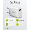 18 W USB-A QC -pikalaturi, valkoinen