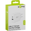 65 W USB-C PD GaN -kaksoispikalaturi, valkoinen