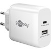 65 W USB-C PD GaN -kaksoispikalaturi, valkoinen