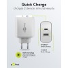 65 W USB-C PD GaN -kaksoispikalaturi, valkoinen