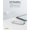 65 W USB-C PD GaN -kaksoispikalaturi, valkoinen