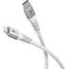 Lightning USB-C Supersoft -tekstiilikaapeli metalliliittimillä, 3 m, valkoinen