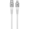 Lightning USB-C Supersoft -tekstiilikaapeli metalliliittimillä, 2 m, valkoinen