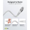 Lightning USB-C Supersoft -tekstiilikaapeli metalliliittimillä, 0,5 m, valkoinen