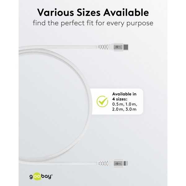 Lightning USB-C Supersoft -tekstiilikaapeli metalliliittimillä, 0,5 m, valkoinen