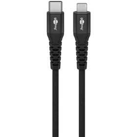 Lightning USB-C Supersoft -tekstiilikaapeli metalliliittimillä, 3 m, musta