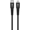 Lightning USB-C Supersoft -tekstiilikaapeli metalliliittimillä, 1 m, musta