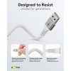 Lightning USB-A Supersoft -tekstiilikaapeli metalliliittimillä, 1 m, valkoinen