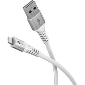 Lightning USB-A Supersoft -tekstiilikaapeli metalliliittimillä, 0,5 m, valkoinen