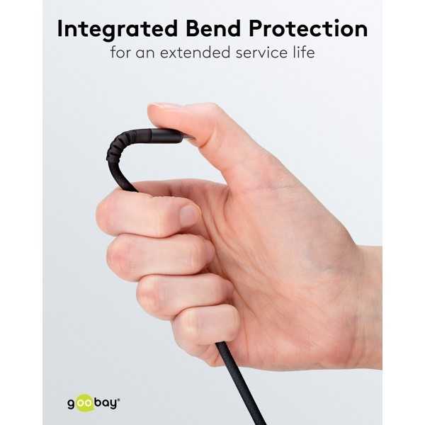 Lightning USB-A Supersoft Textile Cable with Metal Plugs, 0.5 m, black