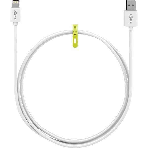 Lightning USB-lataus- ja synkronointikaapeli, 2 m, valkoinen