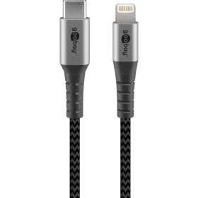 Lightning USB-C -tekstiilikaapeli metalliliittimillä, 2 m