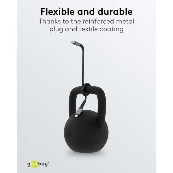 Lightning USB-C Textile Cable with Metal Plugs, 0.5 m