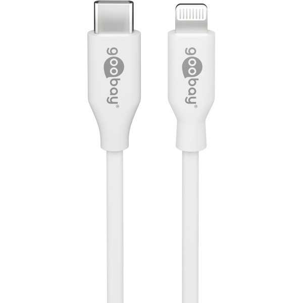 Lightning USB-C -lataus- ja synkronointikaapeli, 0,5 m, valkoinen