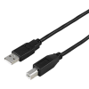 Deltaco USB-A - USB-B -kaapeli, 0,5m, musta