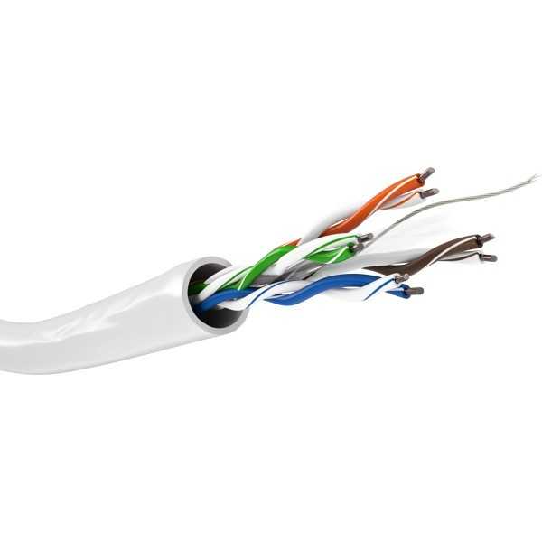 CAT 6 -verkkokaapeli, U/UTP, valkoinen. (100m)