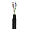 CAT 6 ulkokäyttöön tarkoitettu verkkokaapelisetti, U/UTP, musta. (305m)