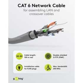 CAT 6 -verkkokaapeli, S/FTP (PiMF), harmaa. (100m)