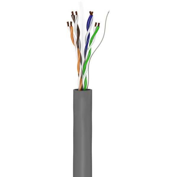 CAT 6 -verkkokaapeli, U/UTP, harmaa. (100m)