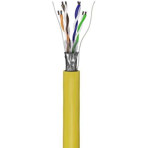 CAT 5e -verkkokaapeli, F/UTP, 100 m, keltainen. (100m)