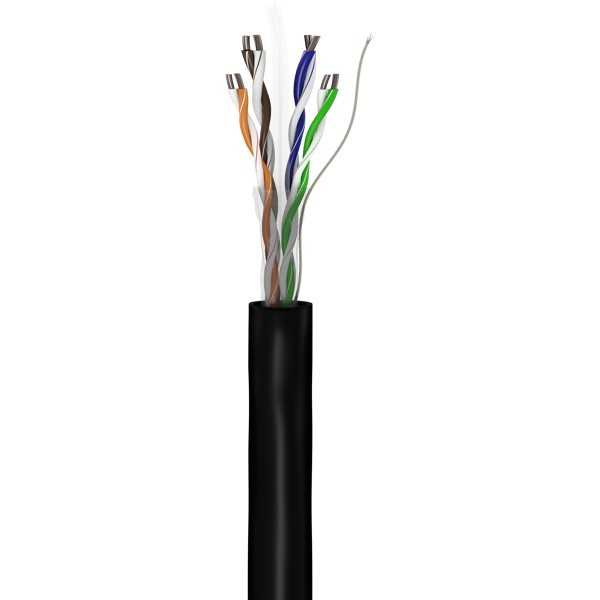 CAT 6 -verkkokaapeli, U/UTP, musta. (100m)