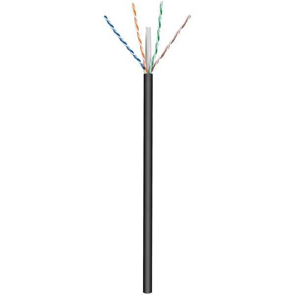 CAT 6 -verkkokaapeli, U/UTP, musta. (100m)