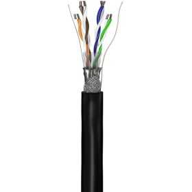 CAT 5e ulkokäyttöön tarkoitettu verkkokaapeli, SF/UTP, musta. (100m)